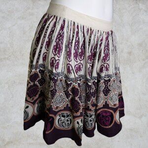 1990s Vintage Forever 21 Bohemian Style Lotus Calla Lilies Floral Design Skirt